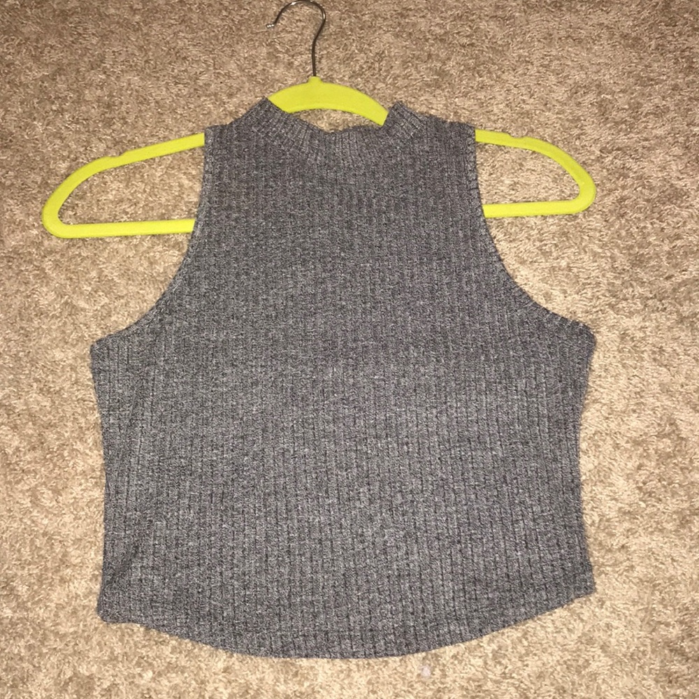 GRAY HIGH NECK TOP NEVER WORN